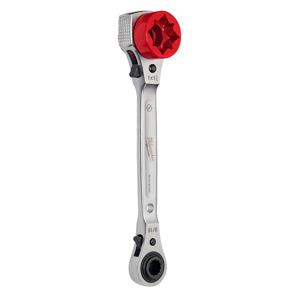 Milwaukee Lineman's 5in1 Ratcheting Wrench with Milled Face from GME Supply